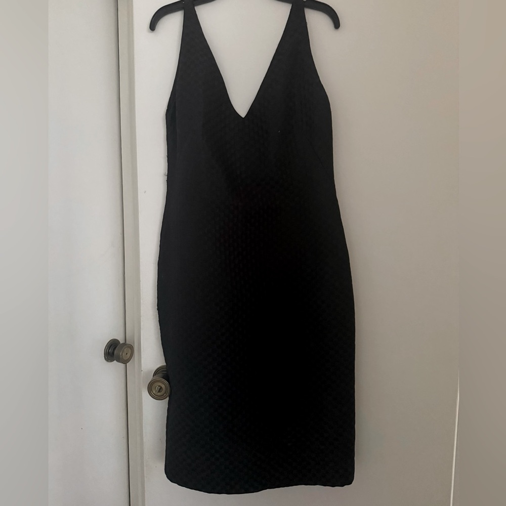 Italian Iceberg Elegant Black Textured Dress